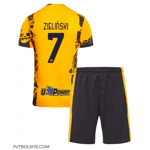 Camiseta Inter Milan Piotr Zielinski #7 Tercera Equipación para niños 2024-25 manga corta (+ pantalones cortos)